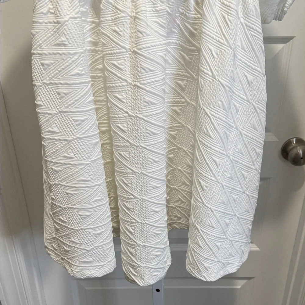 Free People‎ Violet Mini Dress White Puff Sleeve Bow Back NWT M